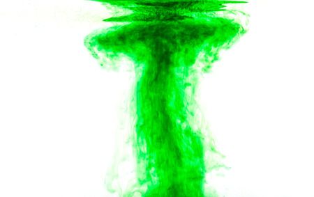 Color clouds flowing underwater isolated on a white backgroundの写真素材