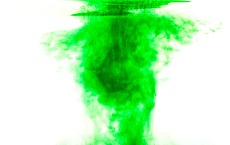 Color clouds flowing underwater isolated on a white backgroundの写真素材