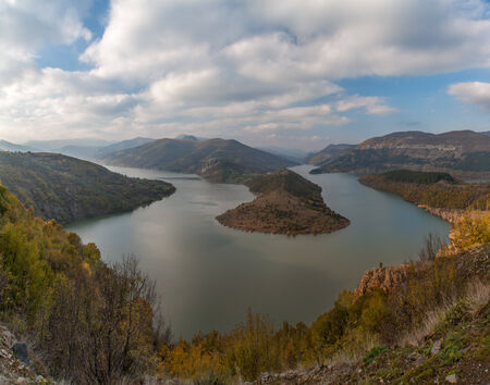 Arda river turn near Suhovo village, Bulgariaの写真素材