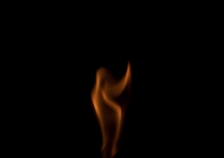 Fire flames isolated on a black backgroundの写真素材