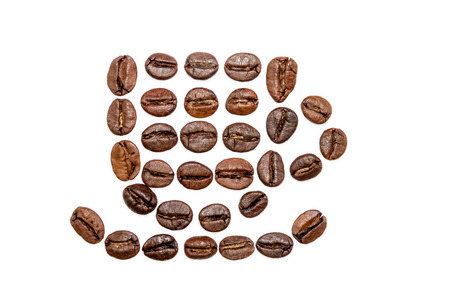 Coffee cup made of coffee beansの写真素材