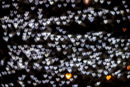 Heart qustom bokeh. City street lights.の写真素材