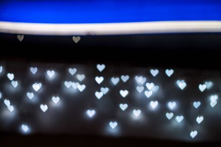 Heart qustom bokeh. City street lights.の写真素材
