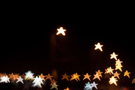 Star shape qustom bokeh. City street lights.の写真素材