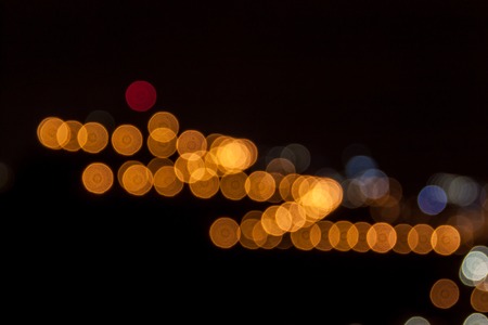 Defocused city lights over Plovdiv, Bulgaria