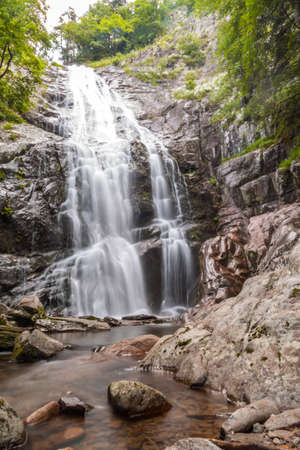 Waterfall on the eco path Canyon of the waterfalls near Smolyan city, Bulgaria.