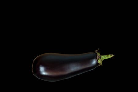 Eggplant isolated on black backgroundの写真素材