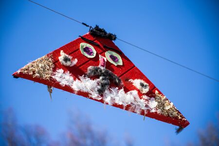 PERNIK, BULGARIA - JANUARY 30, 2016 - Masquerade festival Surva in Pernik, Bulgaria. People with mask called Kukeri dance and preform to scare the evel spirits.のeditorial素材