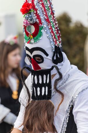 RAKOVSKI, BULGARIA - FEBRUARY 06, 2015 - Kukeri festival in Rakovski, Bulgaria. People dressed in different costumes dance and preform rituals to scare the evel spirits.のeditorial素材