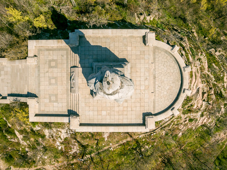 Areal view of the Unknown soldier monument in Plovdiv, Bulgaria