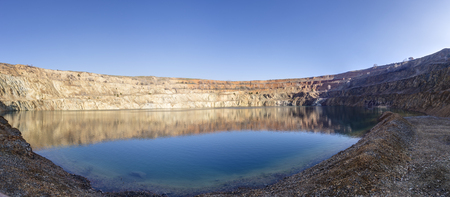 Panorama of a abandoned mining pit near Tsar Asen village, Bulgariaの写真素材