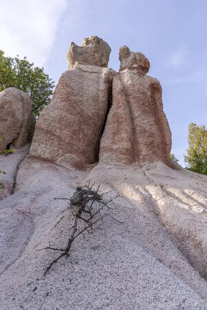 Stone wedding limestone formation near Kardzhali city in Bulgariaの写真素材