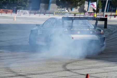 PLOVDIV, BULGARIA - JUNE 08, 2019 - Drift car racing and time attack competition in Plovdiv city in Bulgariaのeditorial素材