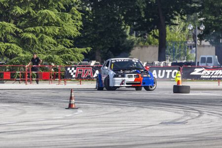 PLOVDIV, BULGARIA - JUNE 08, 2019 - Drift car racing and time attack competition in Plovdiv city in...
