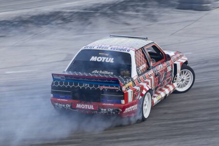 PLOVDIV, BULGARIA - JUNE 08, 2019 - Drift car racing and time attack competition in Plovdiv city in...