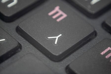 Extreme macro of the letter Y on a laptop keyboardの写真素材