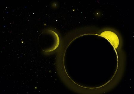 starry sky and the planets