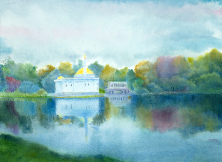 golden autumn in catherine parkの写真素材