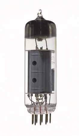 The old vacuum tube on a white background.の写真素材