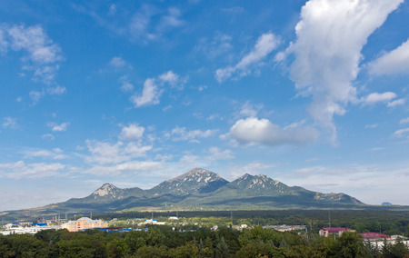 Mountain Beshtay against the blue sky  View from the side town of Pyatigorsk の写真素材