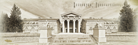 Essentuki. Park Resort. The building mud baths built in 1915 by architect EF Schroeter in local stone and dolomite in from Kislovodsk severe forms of the Roman classics III - IV centuries. the type of the Roman baths.のeditorial素材