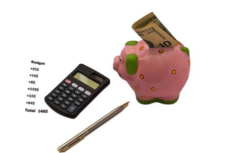  Piglet, money-box for moneyの写真素材