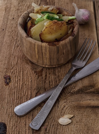 Baked  potato with  a bulb の写真素材