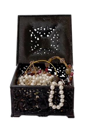 Treasure small box with valuables                   の写真素材