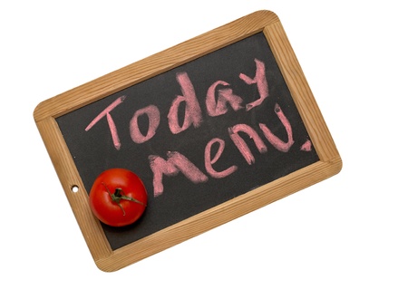 wooden small plank with inscription  Menu for todayの写真素材