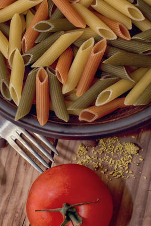pasta and tomatoesの写真素材