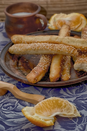 Delicious baking from a test with orangeの写真素材