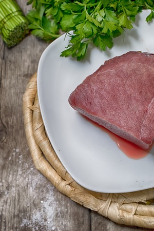 Meat a beef is fresh with bloodの写真素材