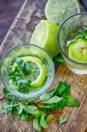 Cooling drink with a rum and limeの写真素材