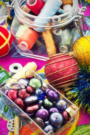preparation of Christmas decorations の写真素材