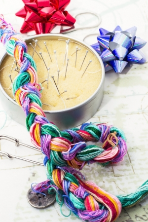art of weaving and embroideringの写真素材