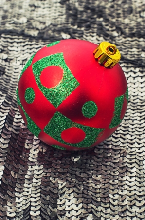 new year baubles and decorationsの写真素材