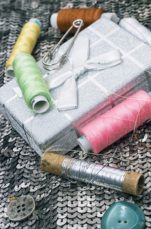 working tool of seamstress for sewing and needleworkの写真素材