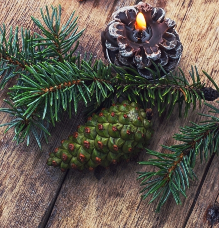 Christmas candleの写真素材