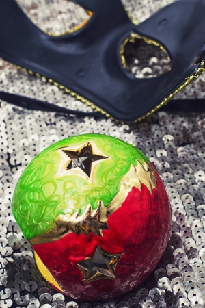 new year baubles and decorationsの写真素材