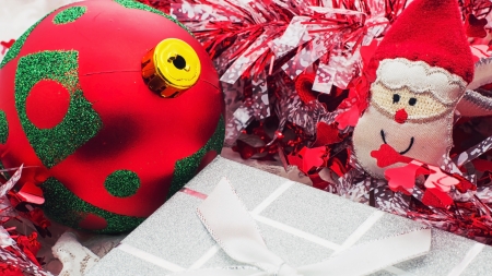 new year baubles and decorationsの写真素材