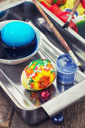 Easter decoration with Easter eggs の写真素材
