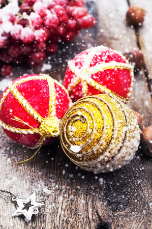 Christmas decoration and toy during winter holidaysの写真素材