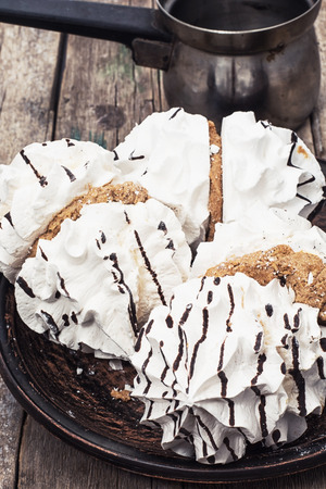 composition with meringue-delicious French dessertの写真素材