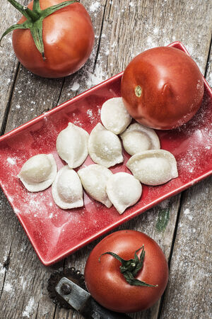 traditional Ukrainian dish-Ukrainian dumplings の写真素材