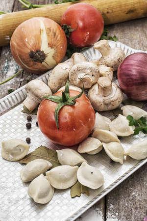 traditional Ukrainian dish-Ukrainian dumplings の写真素材