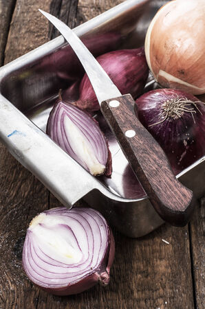 composition with vegetable aromatic spice-onionsの写真素材
