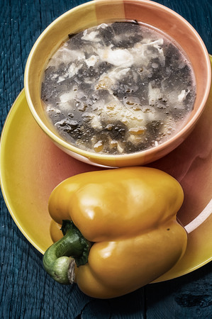 soup with fresh vegetablesの写真素材