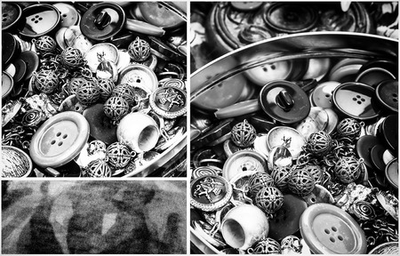 tools for sewing monochrome style の写真素材