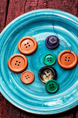 buttons on blue backgroundの写真素材