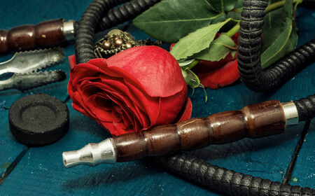 composition with shisha and accessories